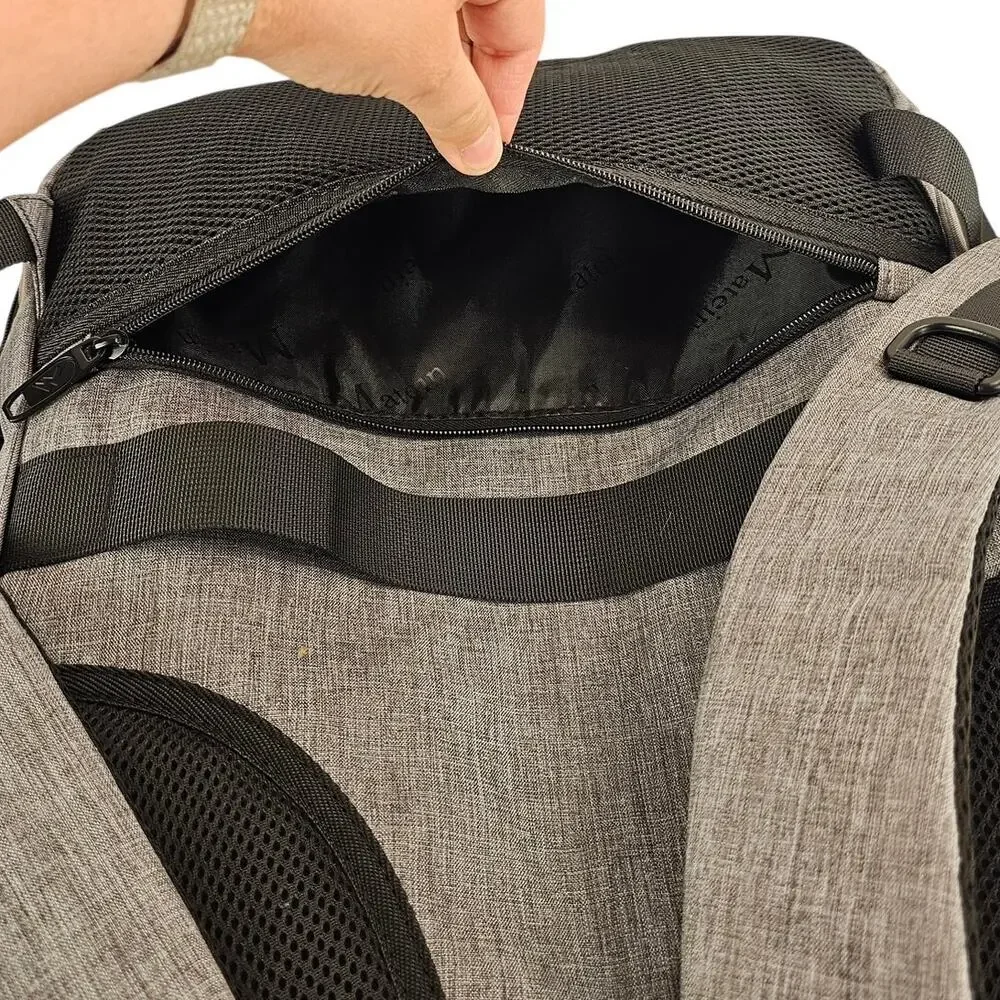 MATEIN Gray Laptop Backpack USB Charging Port Travel School Work Bag 19x 13x 6